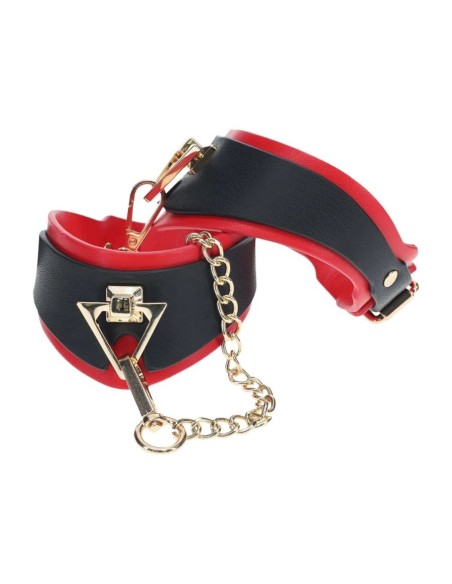 Milan Collection - Leg Cuffs - Black/Red