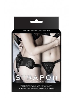 STRAPON BLACK PU HARNESS...