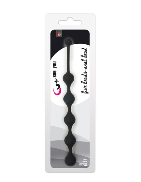 ALL TIME FAVORITES FIVE BEADS ANAL BLACK acquista online su Porky's Store
