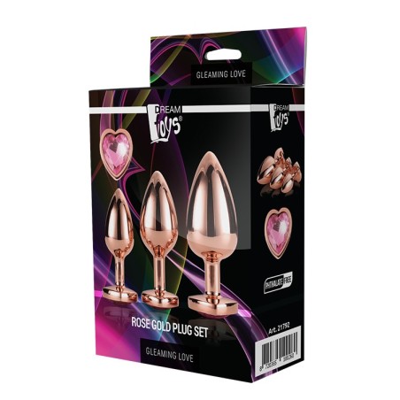 GLEAMING LOVE ROSE GOLD PLUG SET acquista online su Porky's Store