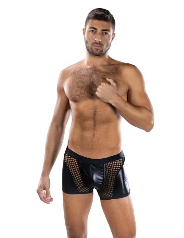 ENVY SHEER CONTRAST BOXER BRIEFS BLACK