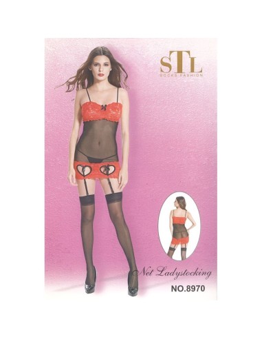 Bodystocking Black/Red -taglia unica