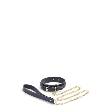 BONDAGE COUTURE COLLAR AND LEASH BLUE acquista online su Porky's Store