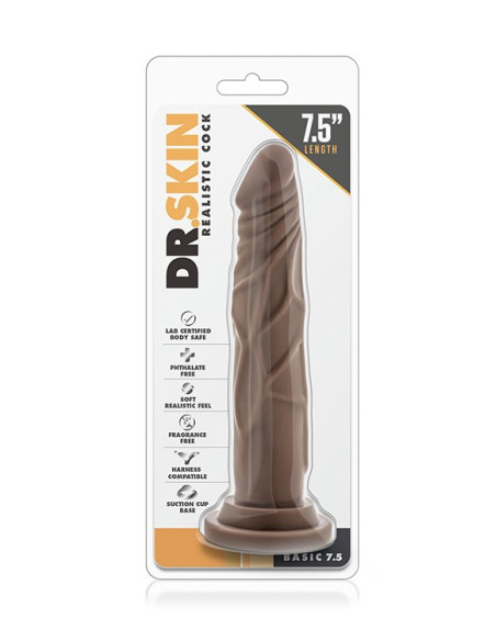 DR. SKIN REALISTIC COCK 7.5 CHOCOLATE acquista online su Porky's Store
