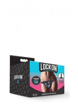 LOCK ON STRAP ON HARNESS BLACK