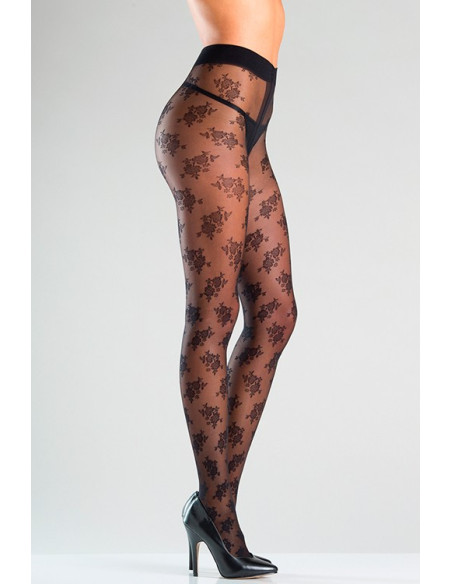 FLORAL DESIGNED SHEER TIGHTS WITH GUSSET acquista online su Porky's Store
