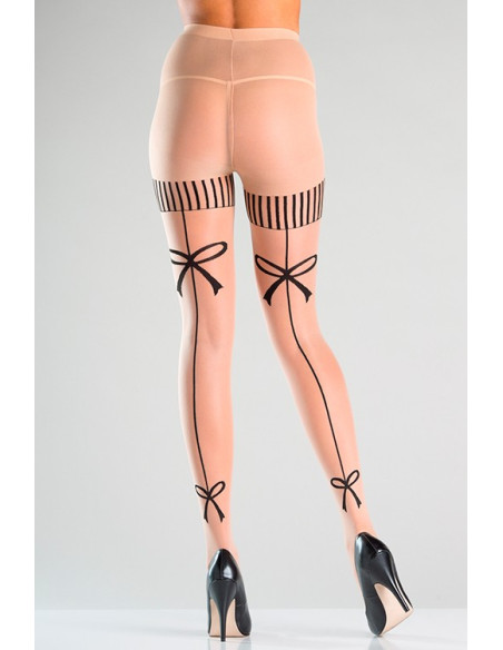 SHEER TIGHTS WITH BOW DESIGN BACKSEAM acquista online su Porky's Store