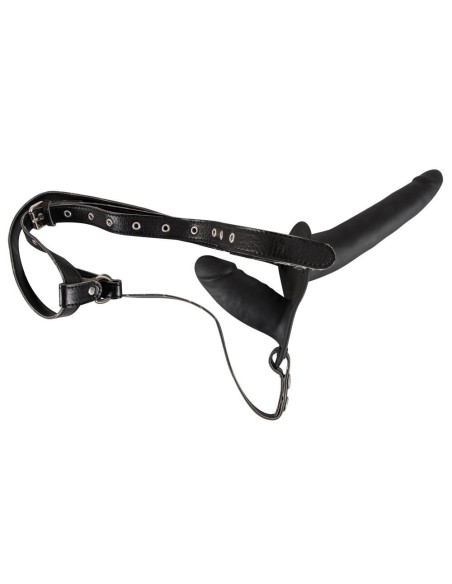 Double Strap On Black Silicone