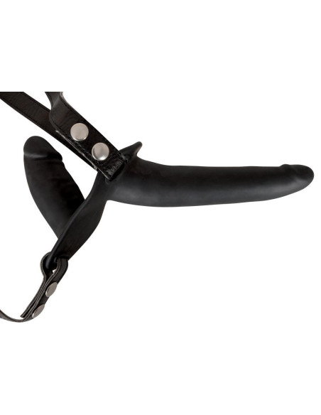 Double Strap On Black Silicone