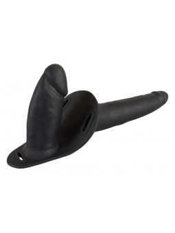 Double Strap On Black Silicone