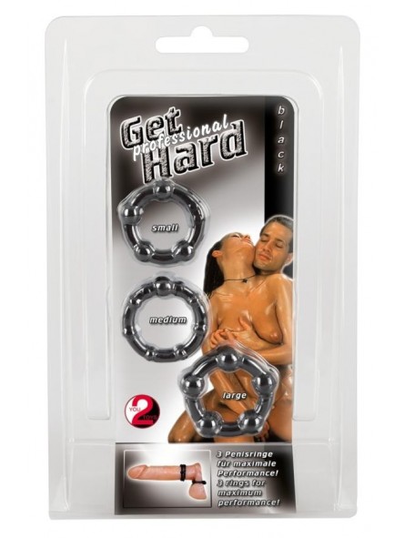 Cock Rings Set "Get Hard" schw Cock Rings Set "Get Hard" schw