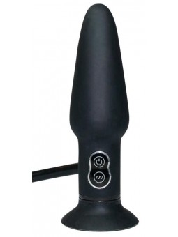 True Black Vibrating Butt Plug