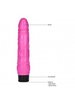 8 Inch Thin Realistic Dildo Vibe- Pink