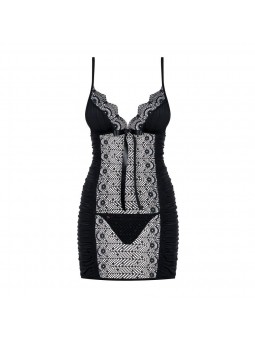 Mokettina chemise & thong  black