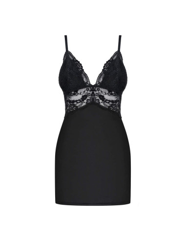 810-CHE chemise & thong  black