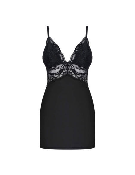 810-CHE chemise & thong  black