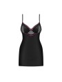 819-CHE-1 chemise & thong  black
