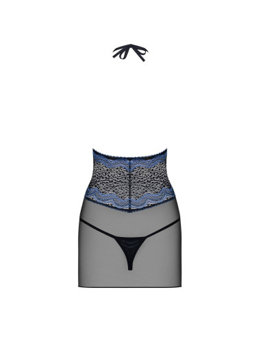 844-CHE-1 chemise & thong  black