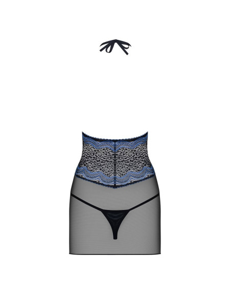 844-CHE-1 chemise & thong  black