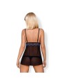 844-BAB-1 babydoll & thong  black