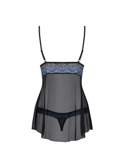 844-BAB-1 babydoll & thong  black