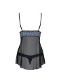 844-BAB-1 babydoll & thong  black