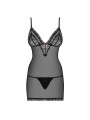 820-CHE-1 chemise & thong  black