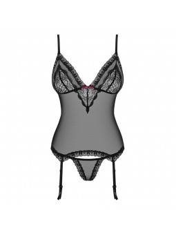 820-COR-1 corset & thong  black