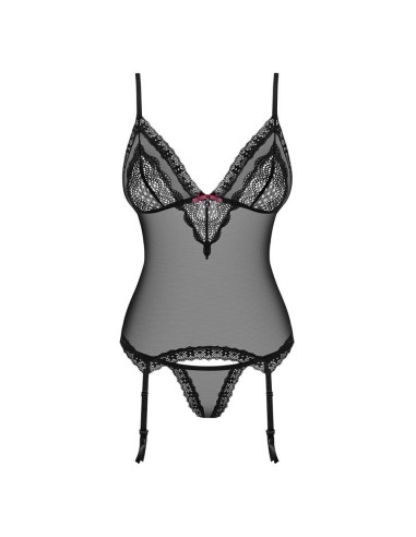820-COR-1 corset & thong  black