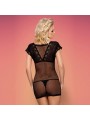 821-CHE-1 chemise & thong  black