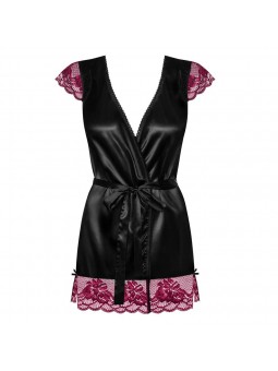 842-PEI-1 peignoir & thong  black