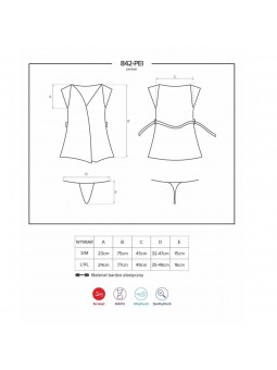 842-PEI-1 peignoir & thong  black