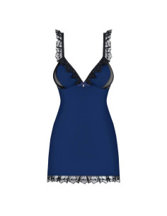 825-CHE-6 chemise & thong  navy blue 2