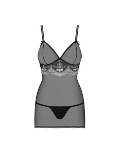 840-CHE-1 chemise & thong  black 2