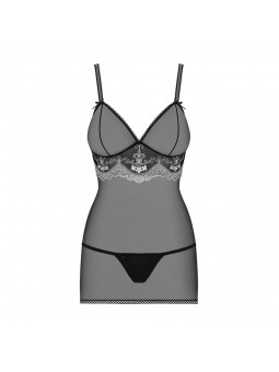 840-CHE-1 chemise & thong  black