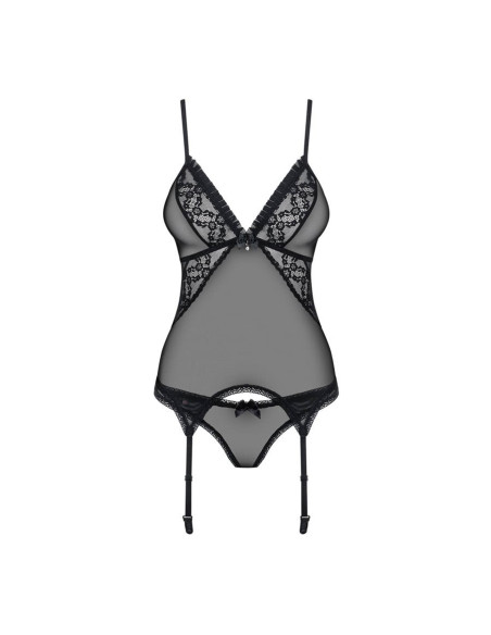 837-COR-1 corset & thong  black