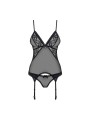 837-COR-1 corset & thong  black