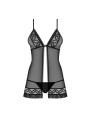 837-BAB-1 babydoll & thong  black