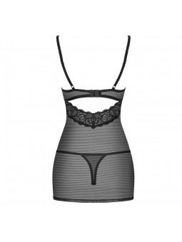 852-CHE-1 chemise & thong  black