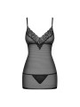 852-CHE-1 chemise & thong  black