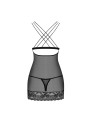 854-CHE-1 chemise & thong  black