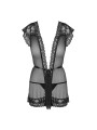 854-PEI-1 peignoir & thong  black