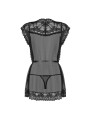 854-PEI-1 peignoir & thong  black