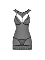 857-CHE-1 chemise & thong  black