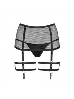 858-GAR-1 garter belt and thong  bla