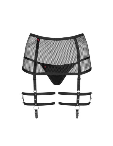 858-GAR-1 garter belt and thong  bla