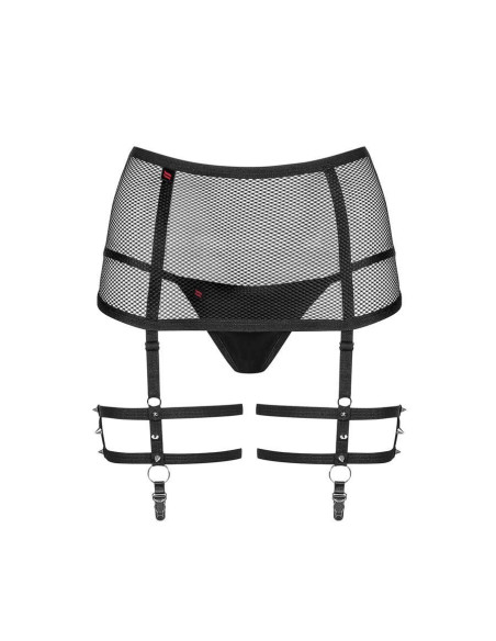 858-GAR-1 garter belt and thong  bla