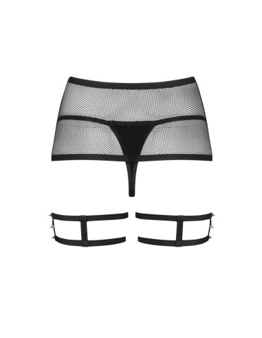 858-GAR-1 garter belt and thong  bla