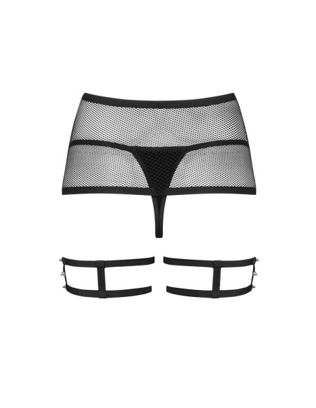 858-GAR-1 garter belt and thong  bla