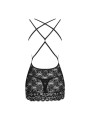 860-CHE chemise & thong  black